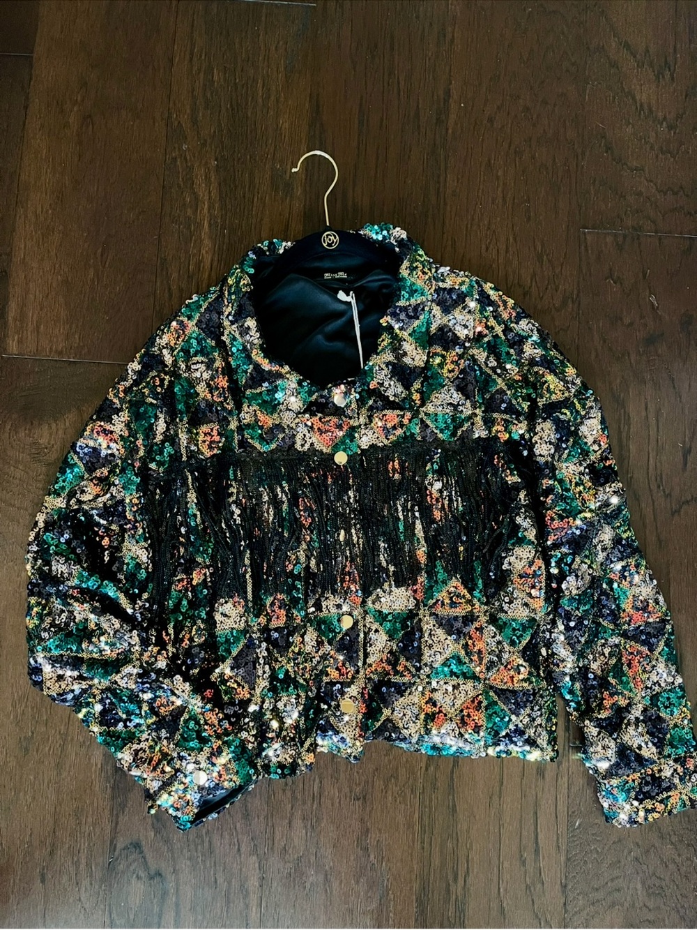 Miss Me Sequin Fringe Western Bling Jacket Size M NWT
